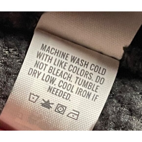 Aerie Black Sherpa Pullover Sweater Womens XS Quarter Zip Ribbed Collar Cozy - Picture 8 of 8